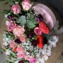 Bouquet et sa boite St Valentin, "Explosion d'Amour rose" • Grand, Moyen, Petit