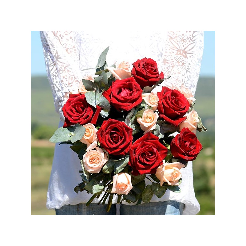 Bouquet Délicatesse • Roses Rouges Et Roses